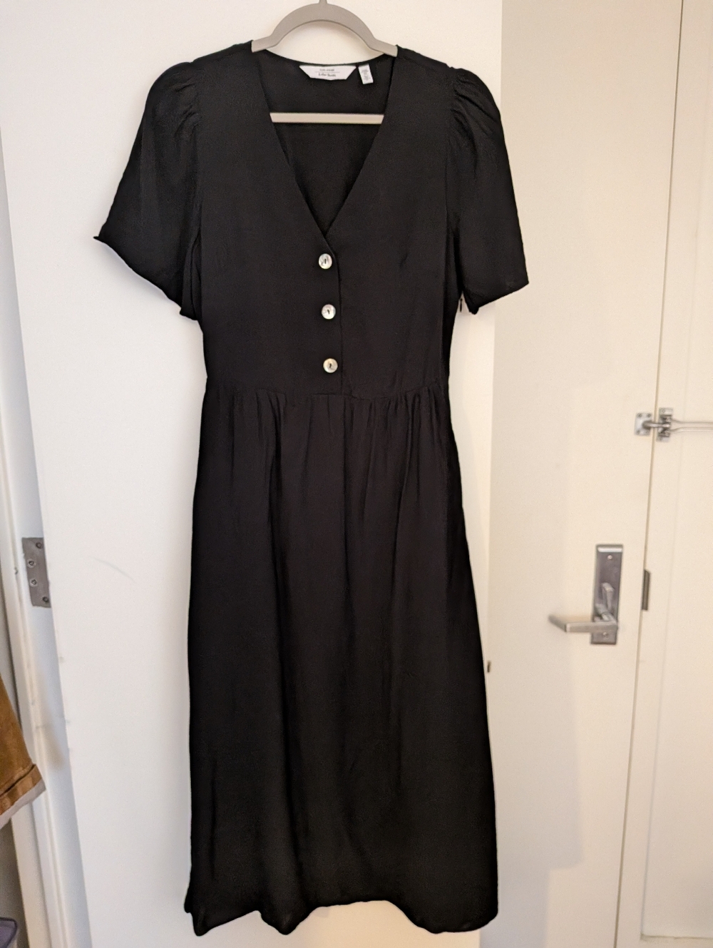 & Other Stories Flutter-Sleeve Midi Dress In Black - Picture 2 of 6